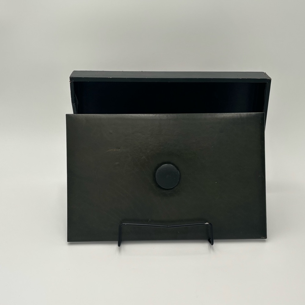 Vintage Blue Star Leather Inc Executive Letter Holder and Paperweight in Cowhide